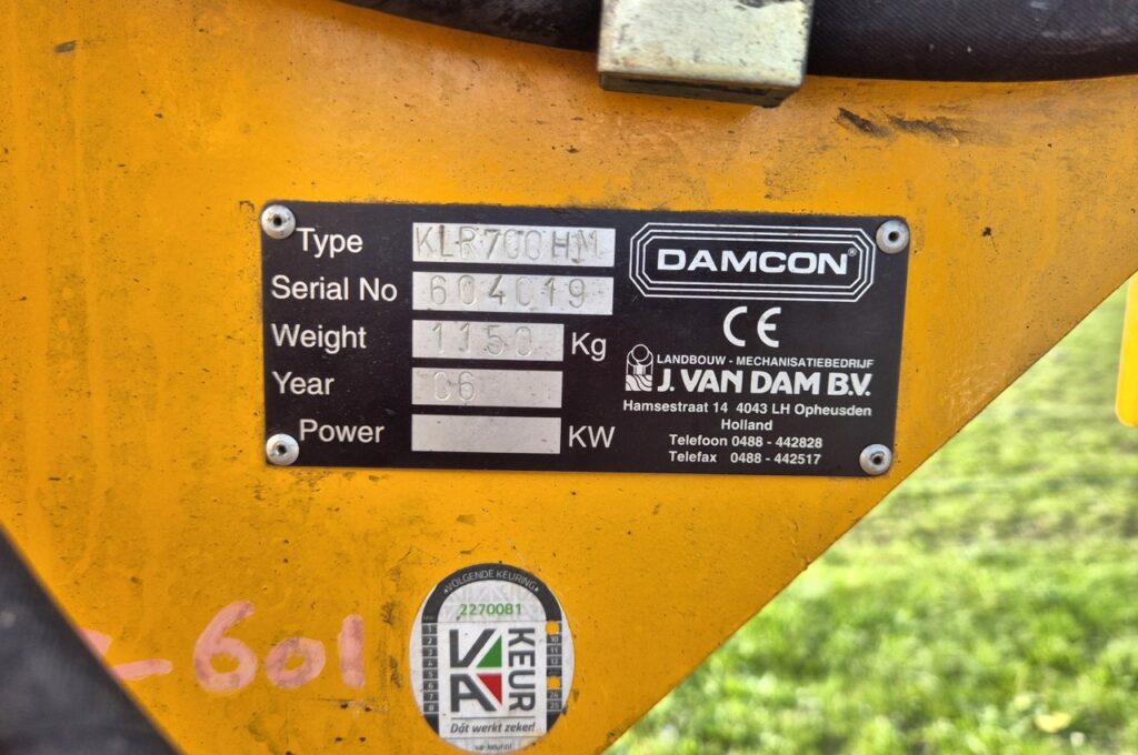 604019 KLR-700 HM met spadenset 60 + 70 cm met aanbouwframe voor Fendt smalspoor